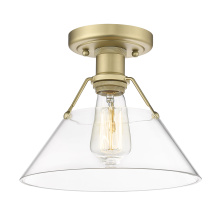 Golden 3306-FM BCB-CLR - Yep by Golden Lighting Orwell 1-light Flush Mount in Brushed Champagne Brass and Clear Glass